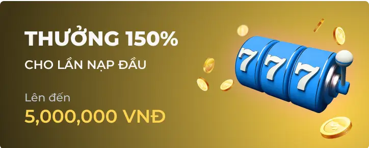 Banner khuyến mãi nạp lần đầu thưởng 150% tại one88taixiu